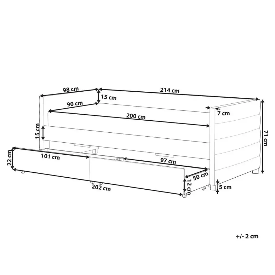 Beliani MARRAY - Slaapbank - Roze - 90 x 200 cm - Fluweel Sale
