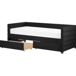 Beliani MARRAY - Slaapbank - Zwart - 90 x 200 cm - Fluweel Best