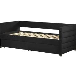 Beliani MARRAY - Slaapbank - Zwart - 90 x 200 cm - Fluweel Best