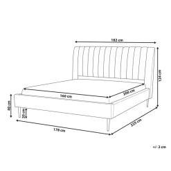 Beliani MARVILLE - Tweepersoonsbed - Beige - 160 x 200 cm - Fluweel Online