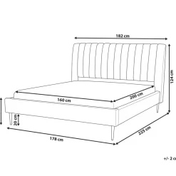 Beliani MARVILLE - Tweepersoonsbed - Beige - 160 x 200 cm - Fluweel Online