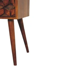 Artisan Furniture Massief Houten Eiken-achtige Kastanje Kubus Nachtkastje Sale