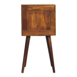 Artisan Furniture Massief Houten Eiken-achtige Kastanje Kubus Nachtkastje Sale