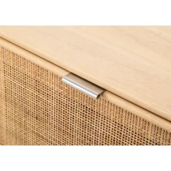 Nordlys Massief houten kledingrek met rieten zitting New