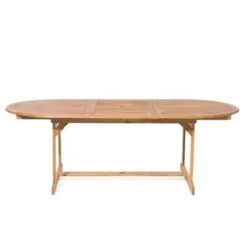 Beliani MAUI - Tuinset voor 8 - Lichte houtkleur/Cremewit - Acaciahout Best