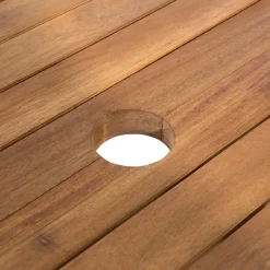 Beliani MAUI - Tuinset voor 8 - Lichte houtkleur/Cremewit - Acaciahout Best