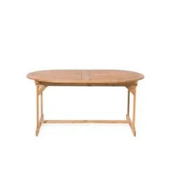 Beliani MAUI - Tuinset voor 8 - Lichte houtkleur/Cremewit - Acaciahout Best