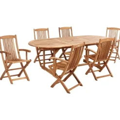 Beliani MAUI II - Tuinset voor 6 - Lichte houtkleur - Acaciahout Best