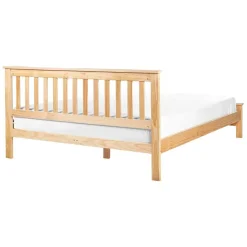 Beliani MAYENNE - Tweepersoonsbed - Lichtbruin - 140 x 200 cm - Dennenhout Outlet
