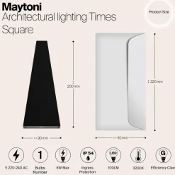 Maytoni Outdoor - Architecturale verlichting Times Square - Zwart New