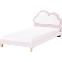 Beliani MAZOU - Eenpersoonsbed - Roze - 90 x 200 cm - Fluweel Discount