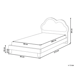 Beliani MAZOU - Eenpersoonsbed - Roze - 90 x 200 cm - Fluweel Discount