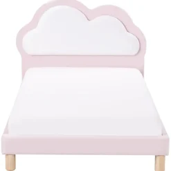 Beliani MAZOU - Eenpersoonsbed - Roze - 90 x 200 cm - Fluweel Discount