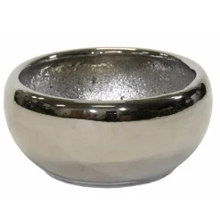 Mega Collections Bloempot Emperor - rond - zilver - D33 x H17 cm New