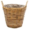 Mega Collections Plantenmand Cuba - rotan - lichtbruin - D17 x H14 cm New