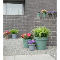 Mega Collections Plantenpot/bloempot - kunststof - grijs - D50 cm Discount