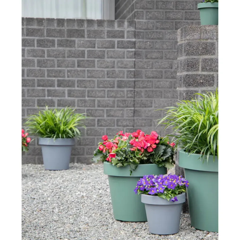 Mega Collections Plantenpot/bloempot - kunststof - grijs - D50 cm Discount