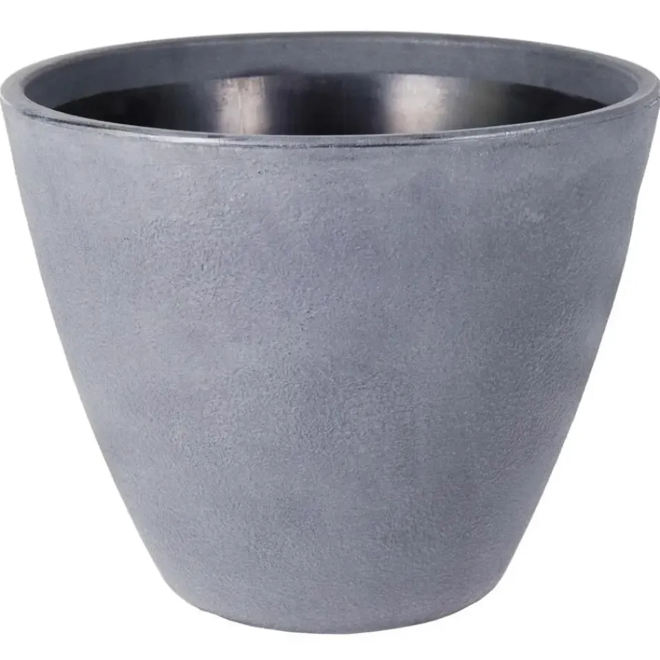 Mega Collections Plantenpot/bloempot - kunststof - grijs - D50 cm