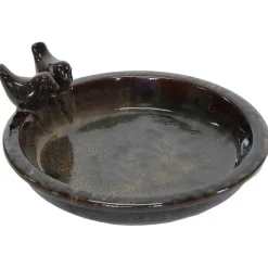 Mega Collections vogelbad/voederschaal - bruin - D30 x H11cm New