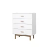 Loft24 Melanie - Commode met 4 laden in spaanplaat van wit eiken Clearance