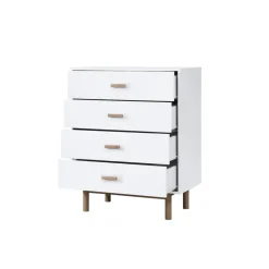 Loft24 Melanie - Commode met 4 laden in spaanplaat van wit eiken Clearance