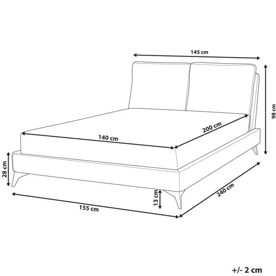 Beliani MELLE - Tweepersoonsbed - Gebroken wit - 140 x 200 cm - Bouclé Outlet