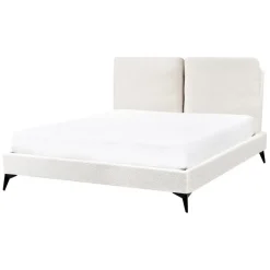 Beliani MELLE - Tweepersoonsbed - Gebroken wit - 140 x 200 cm - Bouclé Outlet