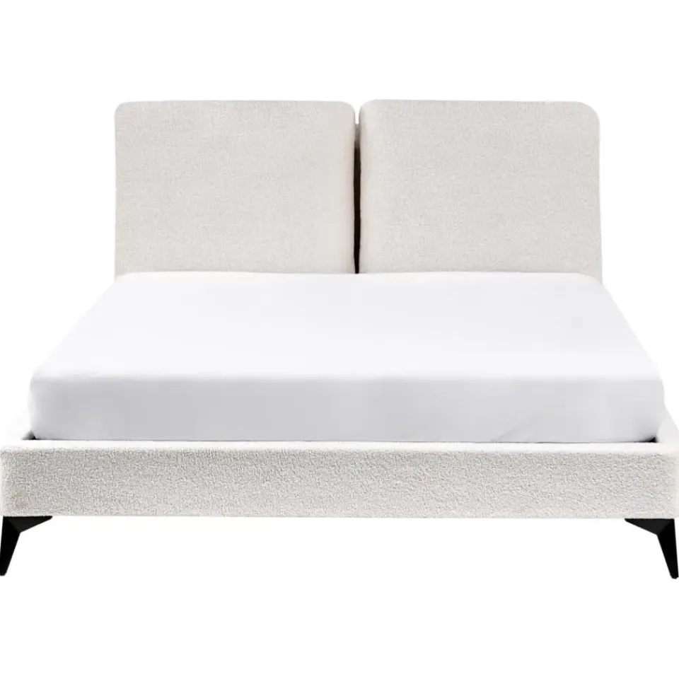 Beliani MELLE - Tweepersoonsbed - Gebroken wit - 140 x 200 cm - Bouclé Outlet