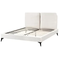 Beliani MELLE - Tweepersoonsbed - Gebroken wit - 140 x 200 cm - Bouclé Outlet