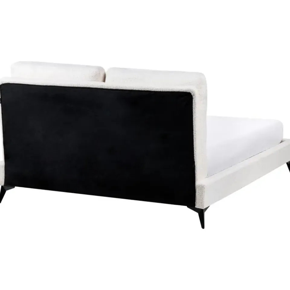 Beliani MELLE - Tweepersoonsbed - Gebroken wit - 140 x 200 cm - Bouclé Outlet