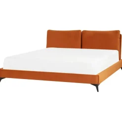 Beliani MELLE - Tweepersoonsbed - Oranje - 180 x 200 cm - Fluweel Best