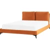 Beliani MELLE - Tweepersoonsbed - Oranje - 160 x 200 cm - Fluweel Hot