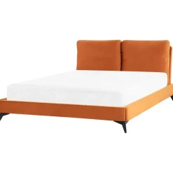 Beliani MELLE - Tweepersoonsbed - Oranje - 160 x 200 cm - Fluweel Hot
