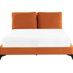 Beliani MELLE - Tweepersoonsbed - Oranje - 160 x 200 cm - Fluweel Hot