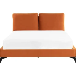 Beliani MELLE - Tweepersoonsbed - Oranje - 160 x 200 cm - Fluweel Hot