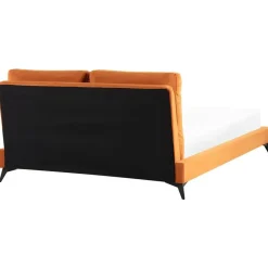 Beliani MELLE - Tweepersoonsbed - Oranje - 160 x 200 cm - Fluweel Hot