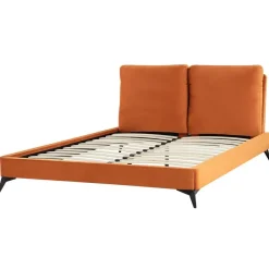 Beliani MELLE - Tweepersoonsbed - Oranje - 160 x 200 cm - Fluweel Hot