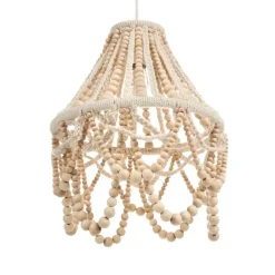 Leen Bakker MENIK - Kroonluchter - Lichtbruin - Rubberhout Discount