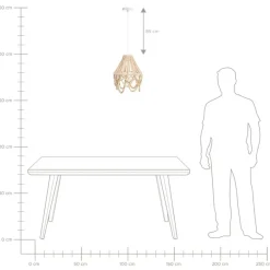 Leen Bakker MENIK - Kroonluchter - Lichtbruin - Rubberhout Discount