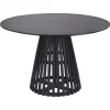 Beliani MESILLA - Ronde eettafel - Zwart - 120 cm - Acaciahout Outlet