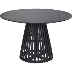Beliani MESILLA - Ronde eettafel - Zwart - 120 cm - Acaciahout Outlet
