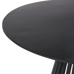 Beliani MESILLA - Ronde eettafel - Zwart - 120 cm - Acaciahout Outlet