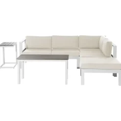 Beliani MESSINA - Loungeset voor 5 - Beige - Aluminium Discount