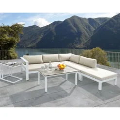 Beliani MESSINA - Loungeset voor 5 - Beige - Aluminium Discount