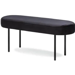 Nordlys Metalen bank met zwarte fluwelen bekleding New