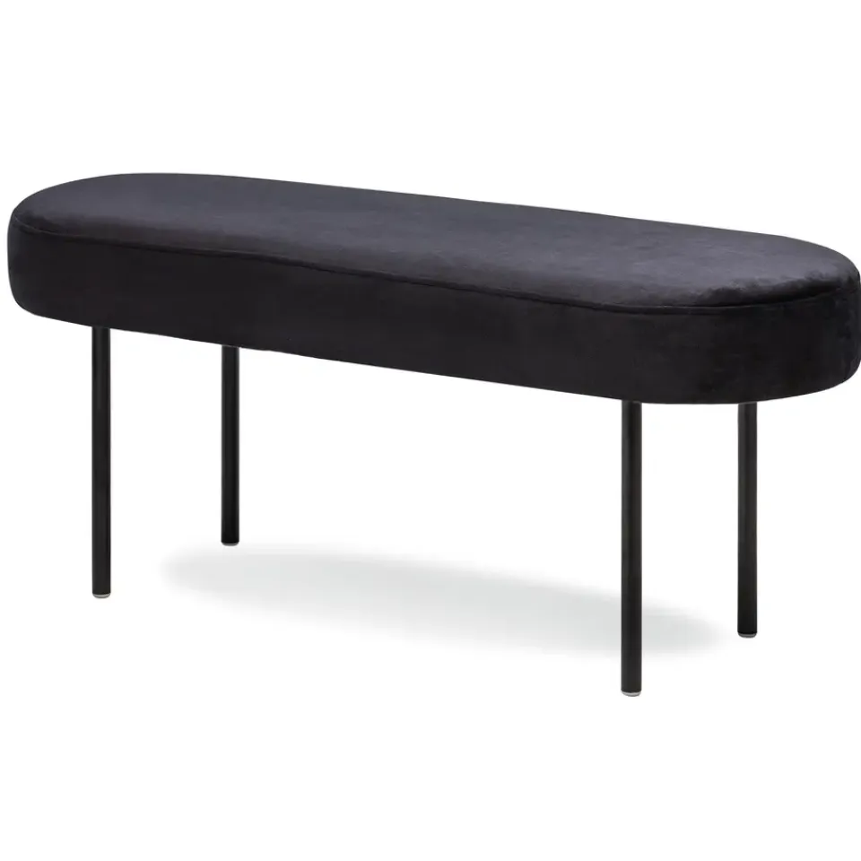 Nordlys Metalen bank met zwarte fluwelen bekleding New