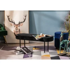 Nordlys Metalen bank met zwarte fluwelen bekleding New