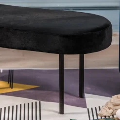 Nordlys Metalen bank met zwarte fluwelen bekleding New