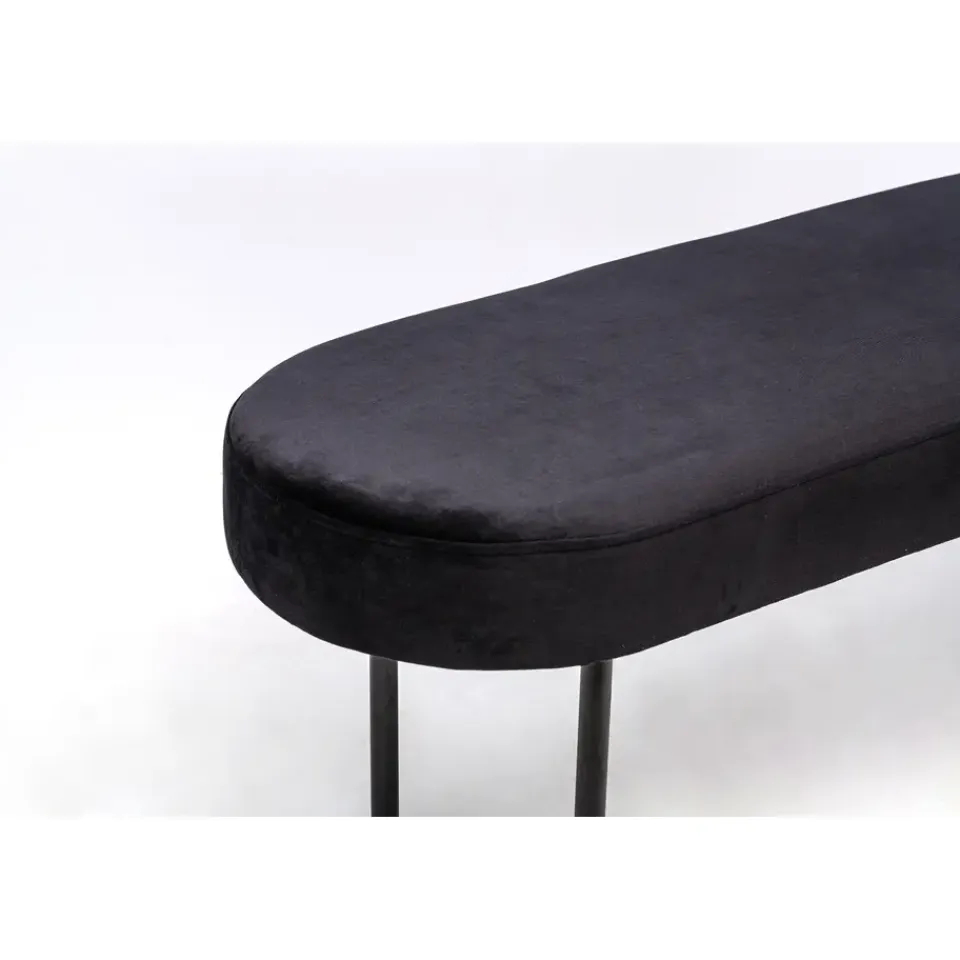Nordlys Metalen bank met zwarte fluwelen bekleding New