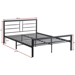 Emob Exclusive Metalen tweepersoonsbed Dixon - 140x200cm - mat zwart Hot